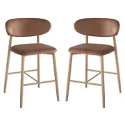 Audrey Velvet Fabric Upholstered Barstool (Set of 2)