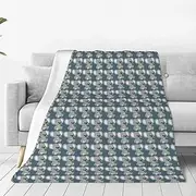 Wurton Koala Eat Leaf Print Anti-Pilling Flannel Flannel Blanket,Lightweight 60"X50", Bed,Couch,Living Room