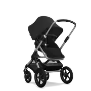 Bugaboo Fox 2 seat and bassinet pram Black sun canopy, black fabrics, black chassis