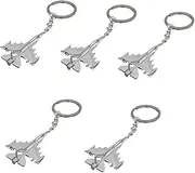 [Healeved] 5pcs Silver Aircraft Shaped Keychain Pendant Durable Key Holder Accessory for Bags and Car Keys Unique present for Stylish Ornament for Birthdays and Parties