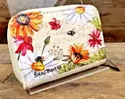 Wallet, Flowers And Bees, Vegan Leather 4.5" x 3"