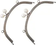 Totority Elegant Rare Pearl Clasp Purse Frame Hardware Replacement Clasp for Handbags Bag Handles Craft Purse Making