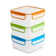 - 3 Pack of Large Size Sandwich Containers - Reusable, BPA Free Plastic, Snap...