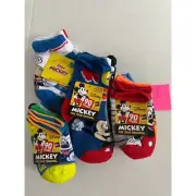 20 PAIRS KIDS SOCKS DISNEY MICKEY MOUSE NO SLIP CREW NO SHOW SZ 7-10 NEW