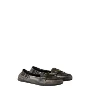 PRADA $990 Black Nappa Leather Loafers New & Authentic