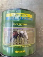Safe Fence 1 1/2in Wide Poly Tape 200 Ft, White, PF-R-34 (NEW)