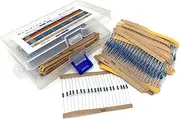 DollaTek 1280 Pcs 64 Value Resistance Kit 1ohm-10M Ohm 1/4W Metal Film Resistors Assortment with Storage Box for DIY Projects