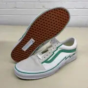 VANS Old Skool Bolt Shoe Men's Size US 11.5 Canvas White/Green