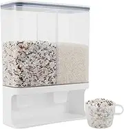 MFAUCAZB Rice Dispenser, 3L Wall Mounted Laundry Detergent Container, Transparent Sealed Dry Food Storage Bucket with Lid and Cup, Kitchen Grain Organizer for Beans Laundry Scent Beads Coffee Bean