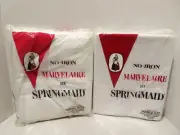 Vintage Early 70s Marvelaire Springmaid Twin Double Sheet Set Flat Fitted NOS
