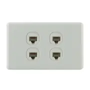 QCE Quad Data & Telephone Outlet - RJ45 Socket