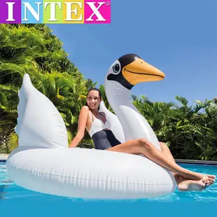 【居家寶盒】INTEX 小天鵝坐騎水上充氣坐騎 充氣浮排 水上坐騎充氣戲水玩具衝浪游泳裝備 (7.3折)