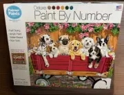 Palmer Paints Deluxe Paint By Number Kit Playful Puppies Dogs puppy Sealed