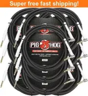 10 Pack Pig Hog PH10R 10ft Right Angle 8mm 1/4"-1/4" Inst Cable - New
