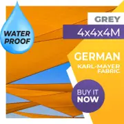 WATERPROOF SHADE SAIL TRIANGLE GREY 4x4x4m SUN 4x4x4 4 x 4 x 4m
