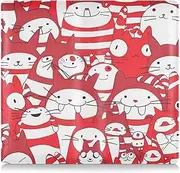 [Amooorous] Red and White Candy Color Leather Car Registration and Insurance Holder Document Wallet for Documents, Cards, License, Red and white candy color, 1 size