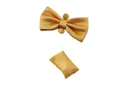 Mens Light Orange Matching Bow Tie, Pocket Square & Cuff Links Set