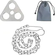 Pamtns Tripod Ring Campfire Tripod Barbecue Accessories Tripod Grill Stainless Steel Tripod for Fire Bowl Adjustable Chain Multifunctional Ring Hook Survival Accessories for Swivel Grill Cookware