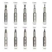 10Pcs 6.35Mm Damaged Screw Extractor Drill Bit Set Stripped Screw Extractor Kit