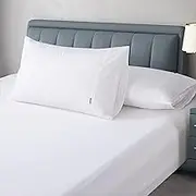 Luxton 1000TC Egyptian Cotton Fitted Sheet Set King Single Size White Color 40cm Deep Pocket Breathable Cotton Sateen Combo Fitted Sheet 2PCS Set NO Flat Sheet (King Single Size, White)