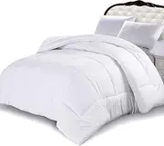 Quilt, Giselle Bedding 700GSM Hollow Fibre Microfiber Quilt Double-Stitched Soft Microfiber Duvet Doona Blanket for Winter - Super King White
