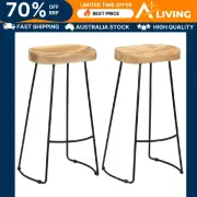 Gavin Bar Stools 2 pcs Solid Mango Wood Modern Furniture Kitchen Dining Se 47838