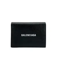 在飛比找momo購物網優惠-【Balenciaga 巴黎世家】品牌Logo牛皮暗釦對開卡