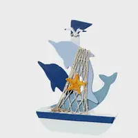 在飛比找momo購物網優惠-【北熊天空】地中海風格帆船擺飾 海豚 小船 海洋船模型 櫥