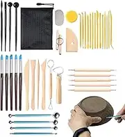 Clay Sculpting Tools, Adults Pottery Kit Multifunctional Modeling Tools, Clay Modeling Device Comfortable Grip Ceramic Carving Set for Shaping Refining Grinding