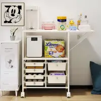 在飛比找Yahoo!奇摩拍賣優惠-繁盛用品置物架小寶寶收納櫃餵養臺新生兒移動奶瓶儲物架