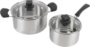 Stainless Steel Cooking Stock Pot with Lid, Saucepan and Stockpot Set, Good Cookware with 2 Ear Handles Cooking Pot Set Nonstick Thick Bottom for Kitchen Cooking Boiling