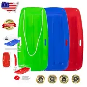 Cold-Resistant Snow Toboggan for Kids - Easy Pull Rope & Safety Handles, 35x17