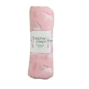 Stephen Joseph Pink Unicorn Baby Blanket Swaddle Muslin Cotton NWT