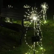 Solar Firework Light Warm White Solar Fireworks LED Fairy Lights Copper Wire Ground Light Christmas Home Decoration