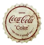 17" Scalloped Coca-Cola Sign (Bottle Cap) Metal Coke Soda pop Shop Man Cave New