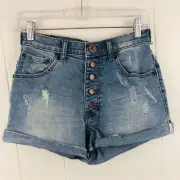 One Teaspoon Womens Blue Fox Harlets Denim Shorts Size 25