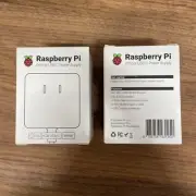 2x Raspberry Pi 4 Model B Official PSU, USB-C, 5.1V, 3A, US Plug, White