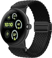 [PONATTENO] Braided Band Compatible For Google Pixel Watch 3 41mm/45mm, Magnetic Adjustable Buckle Design, Breathable Soft Elastic Replacement Strap Sport Wristband For Pixel Watch 3