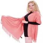 Pink Solid Color Design Shawl Scarf Wrap Stole Throw Pashmina CJ Apparel **NEW**