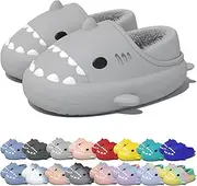 Jfxgjuv Sharklas Polares Winter Cloud Slides Shark Slippers Adults and Kids Cartoon Fuzzy Slippers Non-Slip Soft Comfy Home Slippers Winter Shark Slides