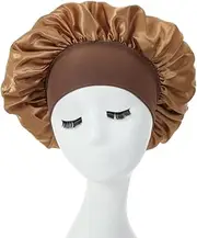 Sleeping Bonnet Hair Wrap Silk Satin Cap Women Elastic Night Soft Hat, Hair Wrap with Elastic Stay on Head for Frizzy Curly Hair Protection Cap , Soft Comfortable for Women 's Hair Beauty, Hair Care, Chemo (Gold)
