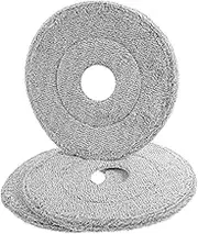 CLISPEED 3pcs Easy Cleaning Cotton Mop Replacement Heads Washable Round Mop Heads for Wet Dry Cleaning Hardwood Tile and Laminate Surfaces