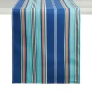 Waverly Blue Striped Table Runner Indoor Outdoor Beach Summer House 13x72"