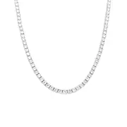 41cm Tennis Claw Necklace with Cubic Zirconia in Sterling Silver