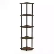 Furinno 99811 Turn-N-Tube 5 Tier Corner Display Rack Multipurpose Shelving Unit