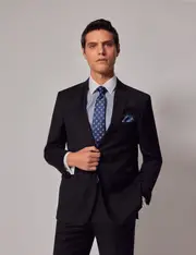 Hawes & Curtis Black Twill Wool Classic Fit Suit Jacket Size: 46 (EU 56)