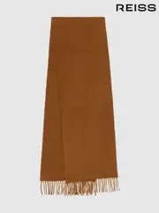 Reiss Tobacco Picton Wool and Cashmere Scarf (E45218) | $120