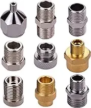 Staright 9pcs Airbrush Adapter Kit Multi-Size Fitting Connector Set for Airbrush air Hose Compatible with Badger Paasche Airbrush