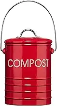 Premier Housewares 0510018 Compost Bin with Carry Handle Diameter 14 x Height 22 cm Red