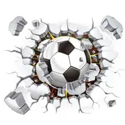 3D Car Styling Waterproof Self-adhesive Removable Car Sticker Scratch Cover Decal Auto Decoration Football breake wall??40*50cm??
